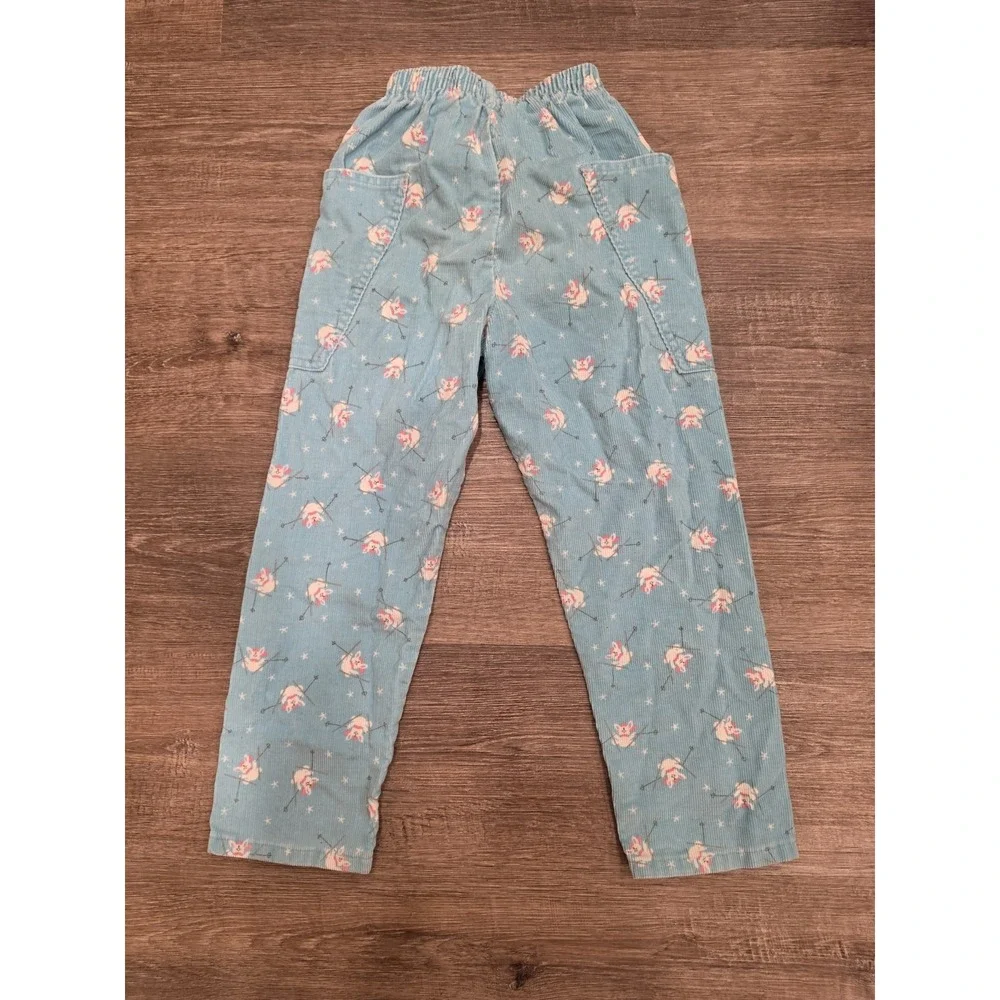 Vintage OshKosh B'Gosh Pants Kids 6 Corduroy Skiing Bunnies Union USA Made